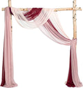 Ling'S Moment 2 Panels 30" Wide 6 Yards Chiffon Fabric Drapery Wedding Arch Draping Fabric Ceremony Reception Swag (White & Dusty Blue) Home & Garden > Decor > Window Treatments > Curtains & Drapes Ling's Moment Rich Burgundy 20ft 