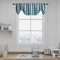 Grey and White Buffalo Plaid Tie up Valance Curtains, Buffalo Check Gingham Farmhouse Retro Adjustable Tie-Up Shades Window Treatment Kitchen Curtains for Cafe Bathroom Windows, 56 X 18", Silver/Gray Home & Garden > Decor > Window Treatments > Curtains & Drapes ZJDECOR Teal/White  