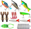 Leray 12/185/314Pcs Fishing Lure Set Baits Tackle Kit with Box Top Water Lures Including Frog, Shrimp, Soft Worms, Spinner Lure, VIB, Rattle Lure, Crank, Popper, Minnow, Hooks for Trout, Bass, Salmon Sporting Goods > Outdoor Recreation > Fishing > Fishing Tackle > Fishing Baits & Lures Leray 12 pcs Fishing Lure Set  
