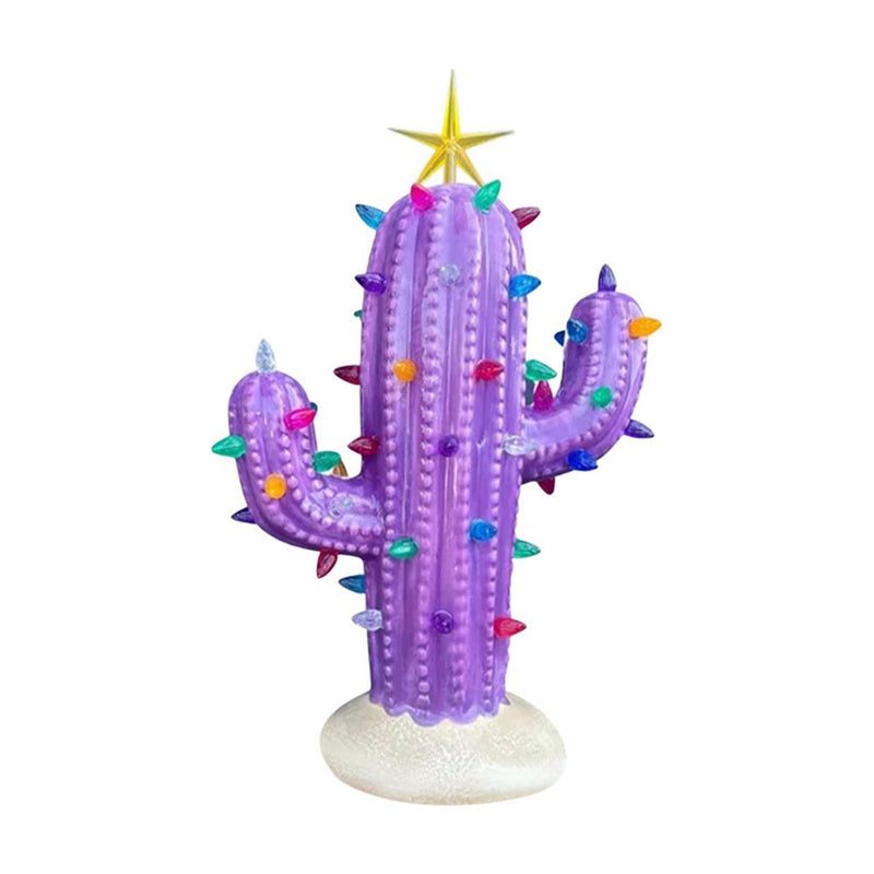 Feltree Party Supplies Resin Cactus Shape Christmas Tree Lighting Decoration Ornaments Home Home & Garden > Decor > Seasonal & Holiday Decorations& Garden > Decor > Seasonal & Holiday Decorations Feltree Purple  