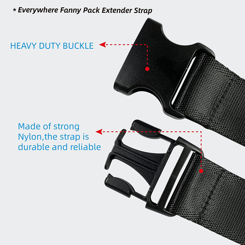 Pander Everywhere Belt Bag Extender Strap Accessories - Compatible with Pander Everywhere Fanny Pack (Black, 13.5 Inch) Sporting Goods > Outdoor Recreation > Winter Sports & Activities Pander   