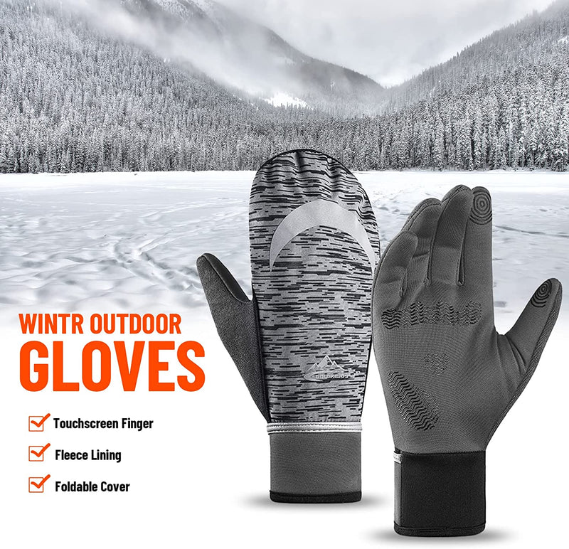 Mengk Winter Gloves Warm Fleece Lining Touchscreen Windproof Waterproof Mittens for Sports Cycling Skiing Bicycle Sporting Goods > Outdoor Recreation > Boating & Water Sports > Swimming > Swim Gloves MengK   