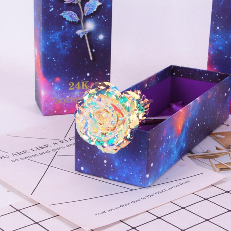 Colorful Artificial LED Light Flower Galaxy Plastic Luminous Rose Unique Presents Valentines Day Thanksgiving Mothers Day Girls Birthday, Best Gifts for Her for Girlfriend Wife Women