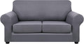 Hyha 3 Pieces Stretch Loveseat Slipcovers - Soft Couch Covers for 2 Cushion Couch, Washable Furniture Protector, Sofa Cover for Living Room with Elastic Bottom for Pets (Loveseat, Gray) Home & Garden > Decor > Chair & Sofa Cushions hyha Grey Medium 