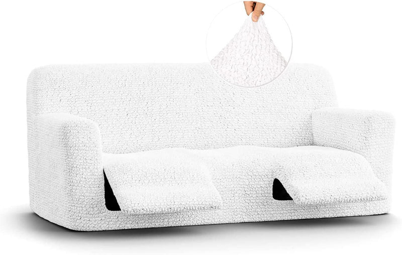 Recliner Sofa Cover - Reclining Couch Slipcover - Soft Polyester Fabric Slipcover - 1-Piece Form Fit Stretch Furniture Protector - Microfibra Collection - Silver Grey (Couch Cover) Home & Garden > Decor > Chair & Sofa Cushions PAULATO BY GA.I.CO. White Reclining Sofa 