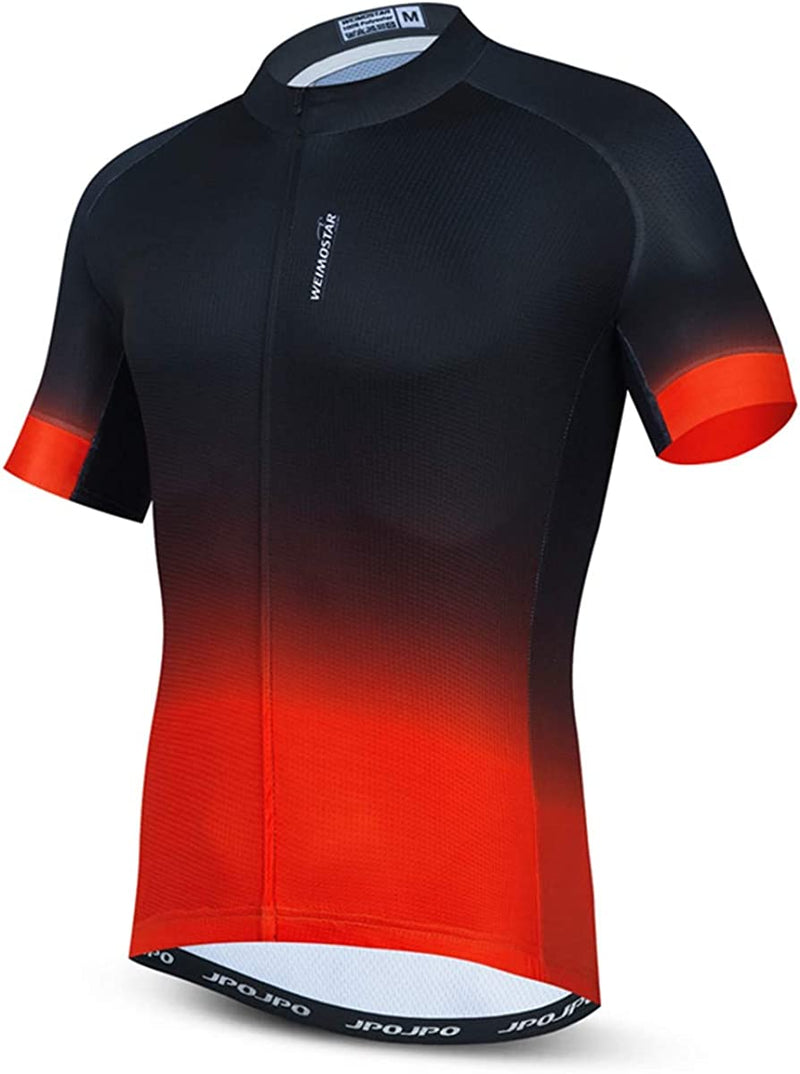 Weimostar Men'S Cycling Bike Jersey Short Sleeve with 3 Rear Pockets- Moisture Wicking, Breathable, Quick Dry Biking Shirt Sporting Goods > Outdoor Recreation > Cycling > Cycling Apparel & Accessories Weimostar   
