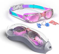 Hurdilen Kids Swim Goggles, Swimming Goggles for Kids with Nose Clip, Earplugs Sporting Goods > Outdoor Recreation > Boating & Water Sports > Swimming > Swim Goggles & Masks Hurdilen Blue & Pink  
