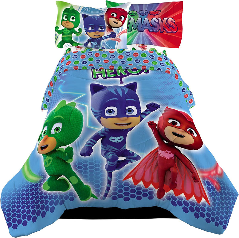 PJ Masks 4 Piece Twin Size Bedding Set Includes 3Pc Twin Sheet Set and Twin/F Comforter Home & Garden > Linens & Bedding > Bedding PJ Masks   