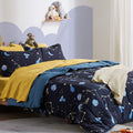 SLEEP ZONE Kids Twin Bedding Comforter Set - 5 Pieces Super Cute & Soft Bedding Sets & Collections with Comforter, Sheet, Pillowcase & Sham - Fade Resistant Easy Care (Blue/Blue Dino) Home & Garden > Linens & Bedding > Bedding SLEEP ZONE Navy Galaxy Twin (5-Piece Set) 