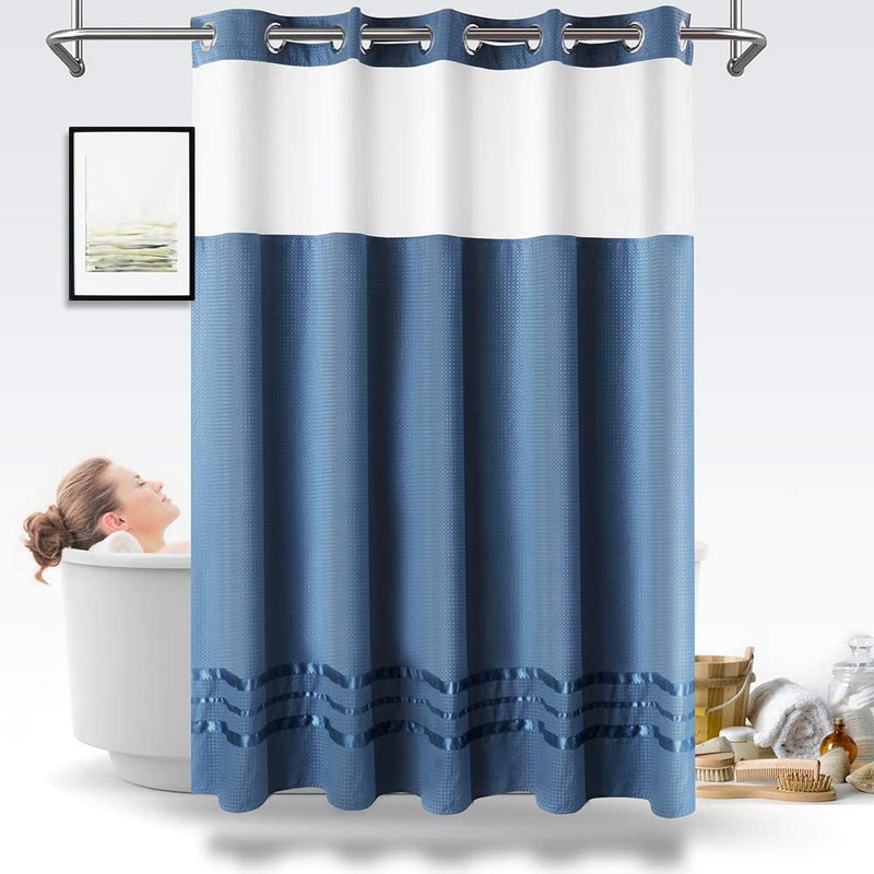 ARICHOMY【2023 Upgraded】 Shower Curtain Set Waffle Weave Curtain Fabric Shower Curtain Set 250GSM Hookless Removeable Liner, Machine Washable 71By 74Inch, White Sporting Goods > Outdoor Recreation > Fishing > Fishing Rods ARICHOMY Nevy Blue 71*74 inch 