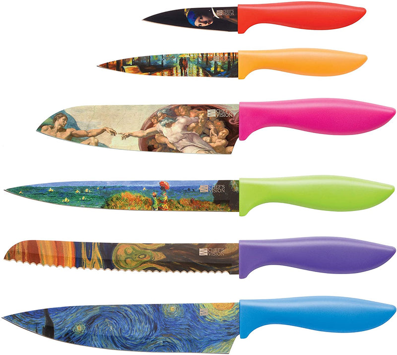 Cosmos Kitchen Knife Set in Gift Box - Color Chef Knives - Cooking Gifts for Husbands and Wives, Unique Wedding Gifts for Couple, Birthday Gift Idea for Men, Housewarming Gift New Home for Women