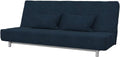 SOFERIA Replacement Compatible Cover for BEDDINGE 3-Seat Sofa-Bed, Fabric Eco Leather Creme Home & Garden > Decor > Chair & Sofa Cushions Soferia Strong Denim  