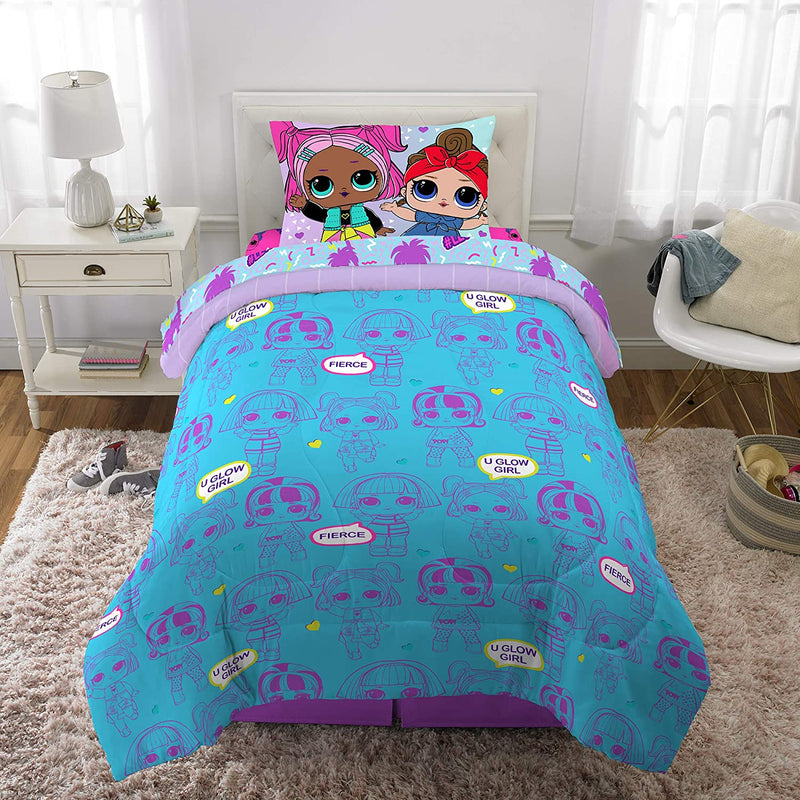 Franco Kids Bedding Super Soft Microfiber Comforter and Sheet Set, 4 Piece Twin Size, LOL Surprise Home & Garden > Linens & Bedding > Bedding Franco Manufacturing Company Inc   
