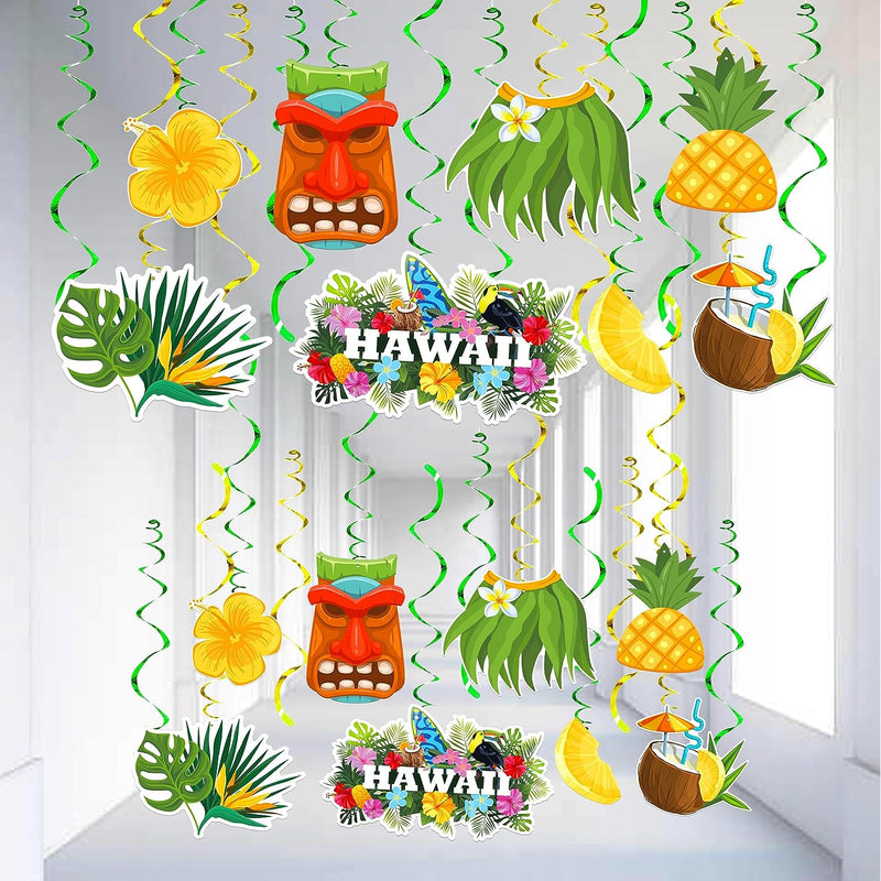Katchon, Tropical Hanging Swirls Decoration - Pack of 30, No DIY | Tropical Birds Decorations, Hawaiian Party Decorations | Tropical Party Decorations, Luau Party Decorations | Bird Party Decorations  KatchOn Yellow, Red, Green  