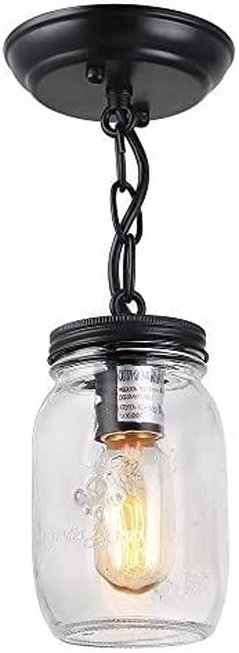 LNC Flush Mount Light Fixture,Farmhouse Mason Jar Pendant A03220, Single Ceiling Home & Garden > Lighting > Lighting Fixtures LNC   