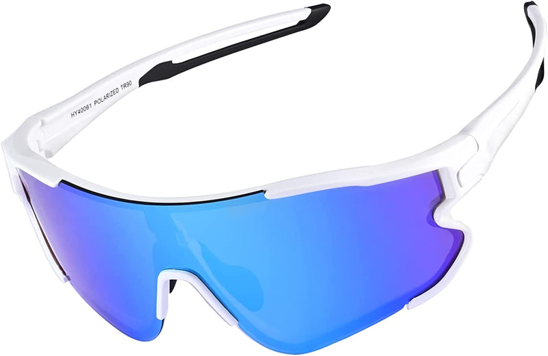 AMEXI Polarized Sports Sunglasses Cycling Running Fishing Golf Driving Shades Sun Glasse MTB Bike Glasses UV Protection Sporting Goods > Outdoor Recreation > Cycling > Cycling Apparel & Accessories AMEXI Blue  