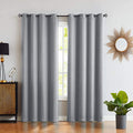 FMFUNCTEX Branch Grey Blackout Curtain Panels for Bedroom 84" Foil Gold Tree Branch Window Curtains Metallic Print Energy Efficient Thermal Curtain Drapes for Guest Living Room Grommet Top 2 Panels