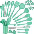 Homikit 5-Piece Kitchen Cooking Utensils Set, Black Silicone Slotted Turner Spatula Spoons for Nonstick Cookware, Dishwasher Safe Kitchen Tools for Cooking and Baking Home & Garden > Kitchen & Dining > Kitchen Tools & Utensils Homikit Green 42-Piece 
