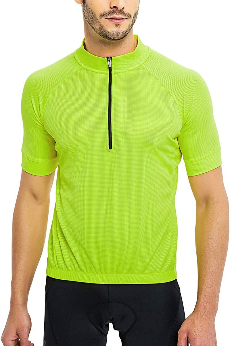 CATENA Men'S Cycling Jersey Short Sleeve Shirt Running Top Moisture Wicking Workout Sports T-Shirt Sporting Goods > Outdoor Recreation > Cycling > Cycling Apparel & Accessories CATENA Green XX-Large 