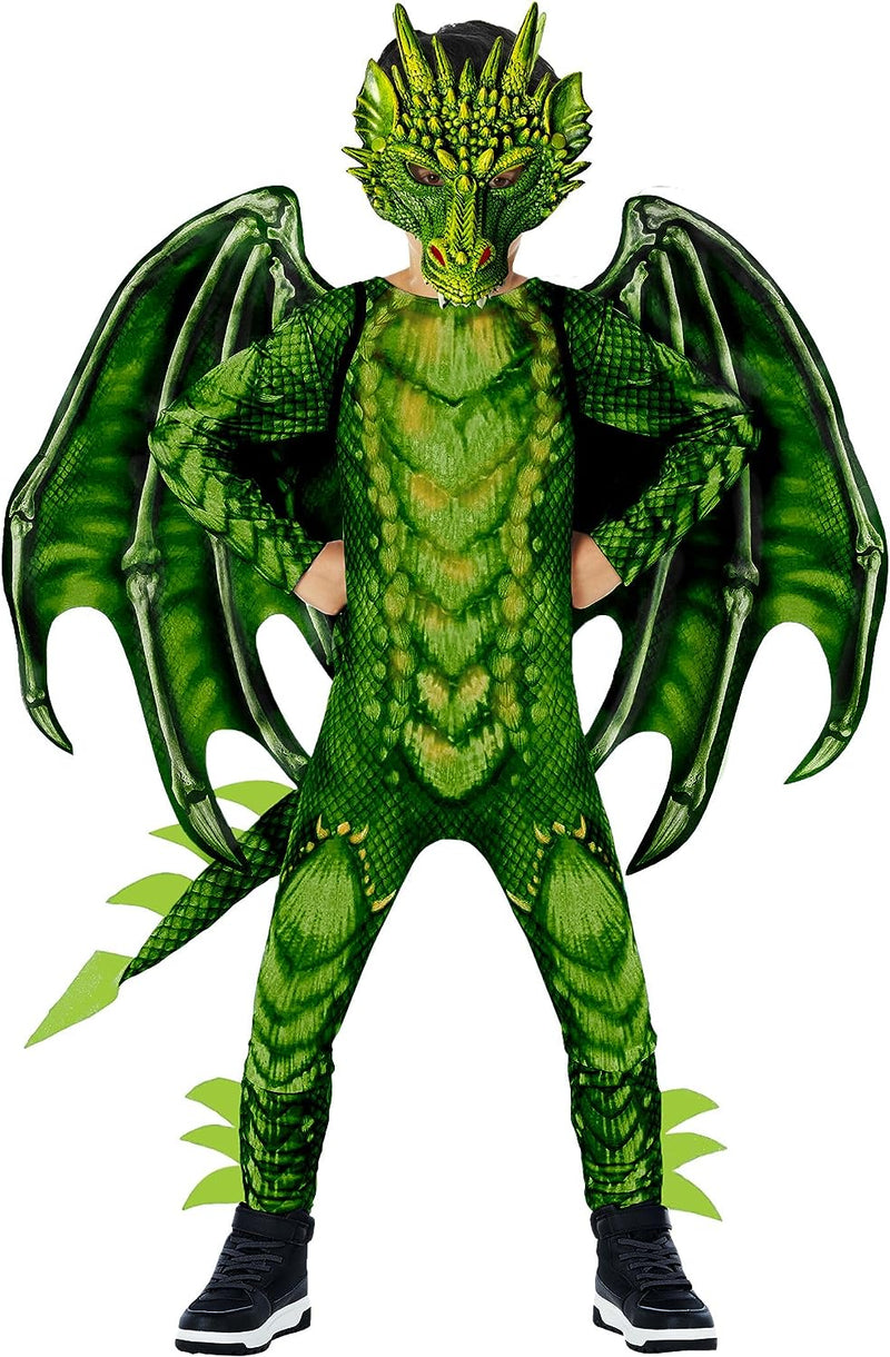 Morph Dragon Costume Kids (3 Colors) Dragon Costumes for Boys Halloween Costumes for Boys Kids Dragon Costume Boys  Does Not Apply Dragon Jumpsuit Green Small 