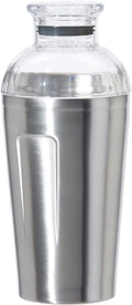 Oggi Groove Insulated Cocktail Shaker-17Oz Double Wall Vacuum Insulated Stainless Steel Shaker, Tritan Lid Has Built in Strainer, Ideal Cocktail, Martini Shaker, Margarita Shaker, Gold (7404.4)