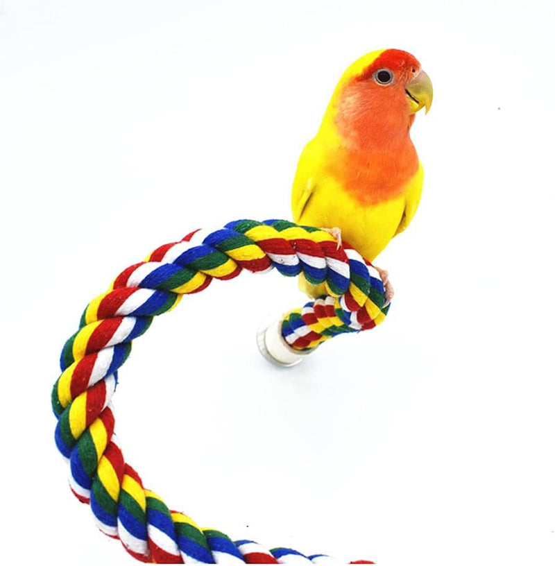 Shuoxpy Bird Cage Rope Perch, Parrot Multicolor Flexible Rope Perch, Rope Bungee Bird Toys for Parakeets Cockatiels, Conures, Lovebirds, Finches (39.4 Inch) Animals & Pet Supplies > Pet Supplies > Bird Supplies Shuoxpy   