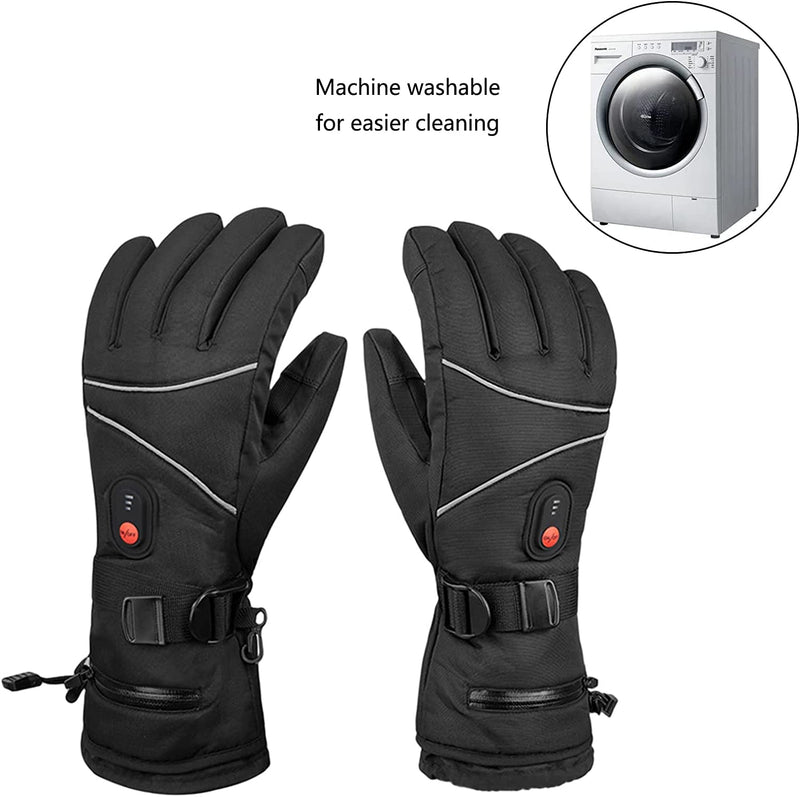Dsstyles Winter Heated Gloves Touch Screen Rechargeable 5-Finger Electric Heating Gloves Hand Warmer for Outdoor Activities Black + 4000Mah Battery One Size Sporting Goods > Outdoor Recreation > Boating & Water Sports > Swimming > Swim Gloves DSstyles   