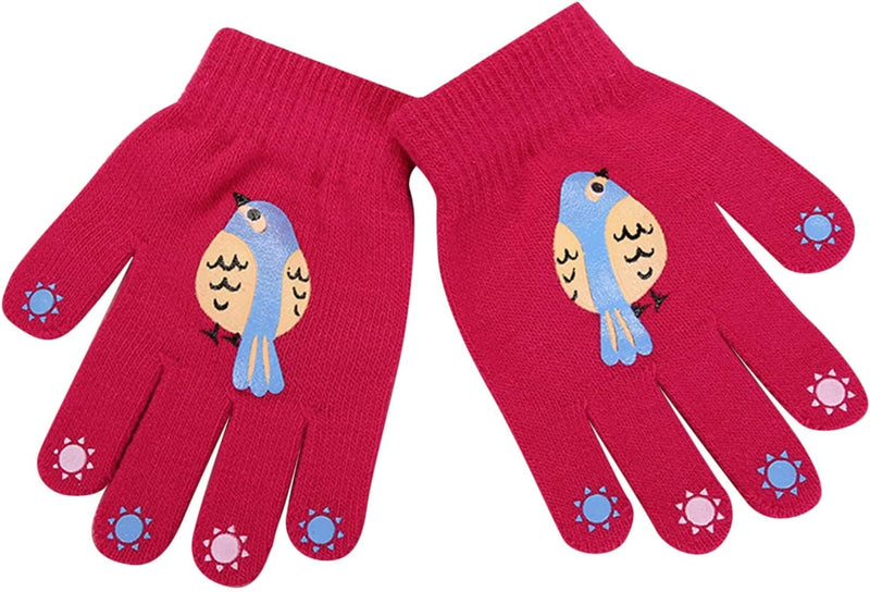 Gloves Mittens Convertible Winter Fashion Cute Animal Print Kids Hooded Knit Warm Finger Gloves Women Gloves Mitten Sporting Goods > Outdoor Recreation > Boating & Water Sports > Swimming > Swim Gloves Bmisegm Hot Pink One Size 