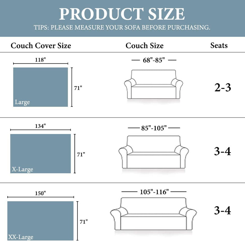 STACYPIK 1PC Navy Blue Water Resistant Delicated Jacquard Couch Cover for 2 Cushion Couch,L Shape Sectional Waterproof Loveseat Recliner Sofa Couch Furniture Protector for Pets Kids Children Dog Cat Home & Garden > Decor > Chair & Sofa Cushions STACYPIK   
