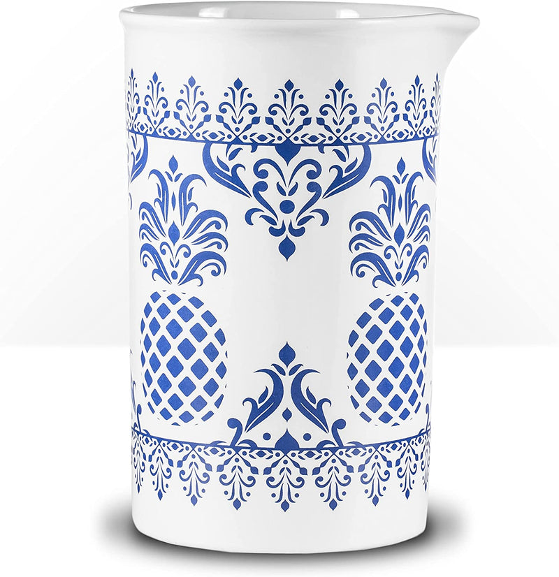 Piña Barware Seamless Professional Porcelain Mixing Glass – 600Ml / 20Oz (Pineapple Hospitality Pattern, 1-Pack)