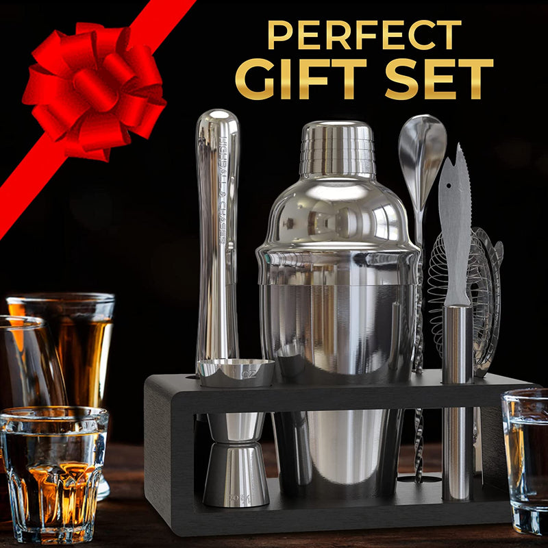 Highball & Chaser Elite 6-Piece Cocktail Shaker Set: Complete Bartender Kit for Home Bar Stainless Steel Mixology Bartender Kit with Stand Cocktail Set for Beginners | plus E-Book with 30 Recipes Home & Garden > Kitchen & Dining > Barware Highball & Chaser   