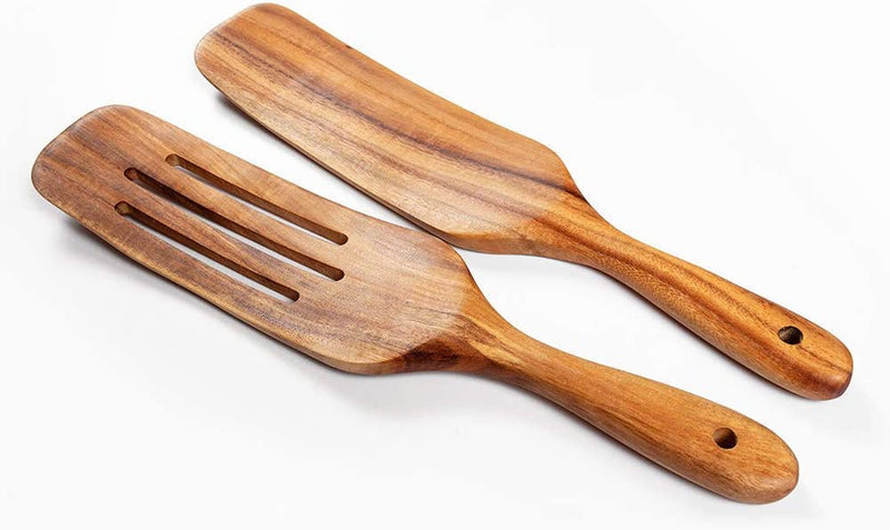 Spurtle Set, Natural Acacia Wooden Kitchen Utensils Set of 4, Wooden Spoons Utensils for Cooking, Stirring, Mixing, Serving, Spurtles Kitchen Tools as Seen on Tv for Nonsick Cookware Home & Garden > Kitchen & Dining > Kitchen Tools & Utensils TEZZ   