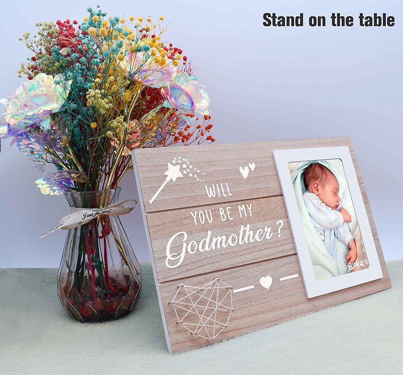 Godmother Proposal Picture Frame Gifts - Will You Be My Godmother - New Godmother Announcement Photo Frame Gift - Godmother to Be Gift - Gift for Best Friends Sister Bestie BFF Home & Garden > Decor > Picture Frames NZY   