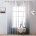 MIULEE 2 Panels Linen Sheer Curtain Voile Grommet Top Semi Translucent Gradient Curtains Window Treatment for Bedroom Living Room Ombre Grey 54X84 Inch Home & Garden > Decor > Window Treatments > Curtains & Drapes MIULEE Grey W54xL84 