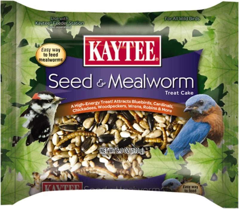 Kaytee Wild Bird Seed & Mealworm Seed Treat Cake, 6 Ounces Animals & Pet Supplies > Pet Supplies > Bird Supplies > Bird Food Kaytee Seed & Mealworm  