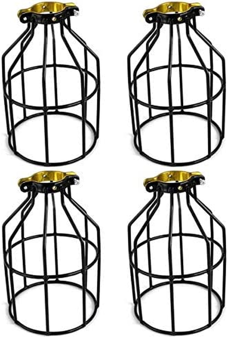 YI LIGHTING - Industrial Vintage Style Metal Lamp Guard Cage for Pendant String Lights and Vintage Lamp Holders (4-Pack)