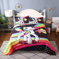 Oecpkd Cute Unicorn Comforter Sets 3Pc Pink Flower Girl Colorful Unicorn Bedding Sets Soft Girls Unicorn Rainbow Comforter Sets Home & Garden > Linens & Bedding > Bedding Oecpkd Yellow7 Twin 