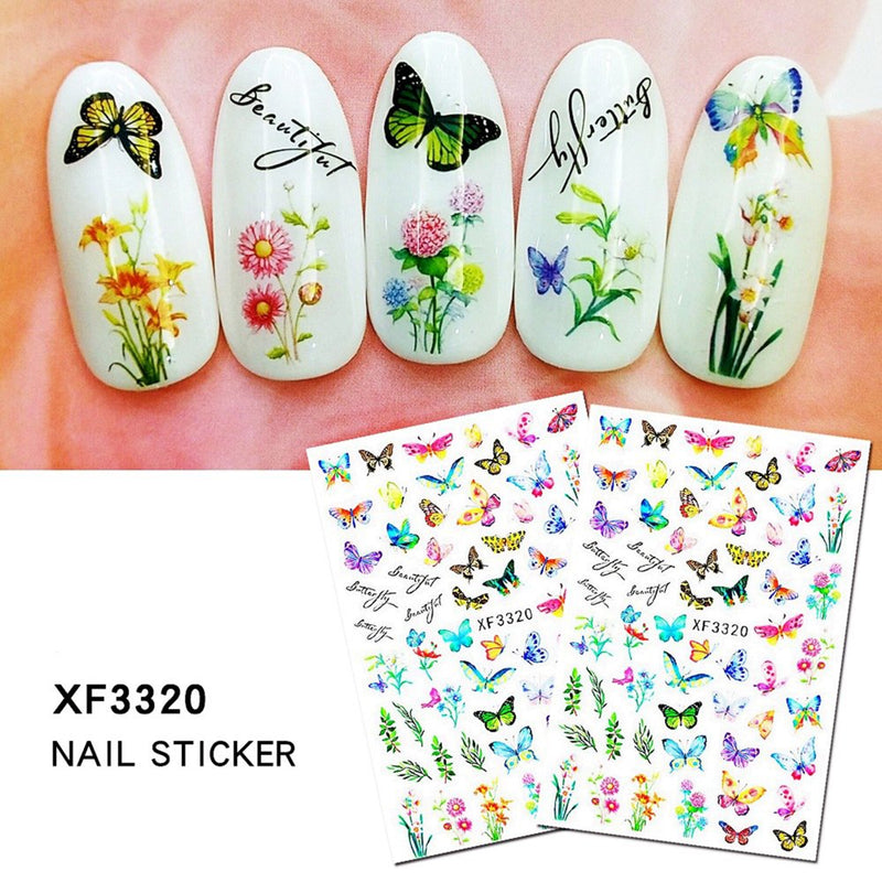Nail Sticker Set Butterfly Little Daisy Maple Leaf Nail Sticker 2PC Apparel & Accessories > Costumes & Accessories > Masks jsaierl F Women Trendy 