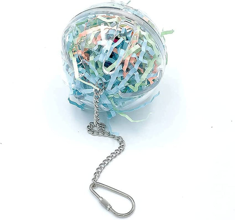 3" Hanging Plastic Forager Ball Toy to Unscrew with Shredding Paper inside for Medium and Large Parrot Animals & Pet Supplies > Pet Supplies > Bird Supplies > Bird Toys GILYGI   