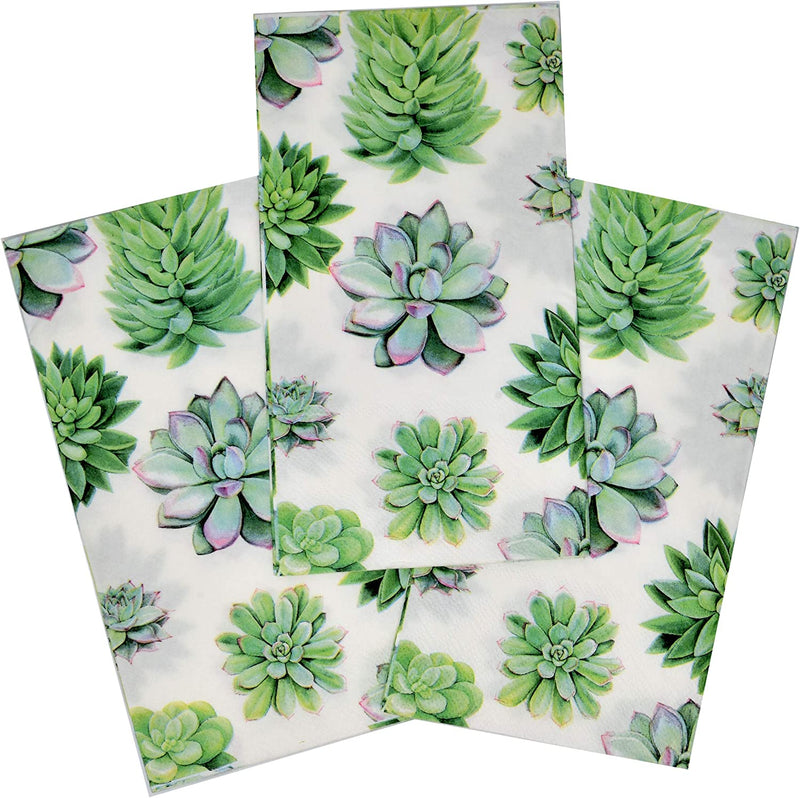 100 Cactus Paper Guest Towels for Bathroom Decorative Disposable Hand Towel Succulent Napkin for Decoupage Buffet Holiday Spring Mint Green Plants Decorations for Baby Shower Party Bathroom Dinner Home & Garden > Decor > Seasonal & Holiday Decorations Gift Boutique   