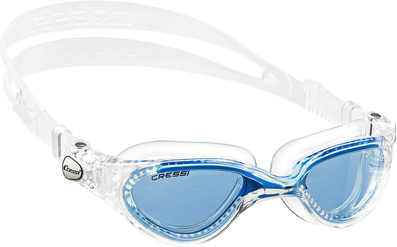 Cressi Adult Comfortable Silicone Swimming Goggles for Indoor Pool and Outdoor Use - Flash: Made in Italy Sporting Goods > Outdoor Recreation > Boating & Water Sports > Swimming > Swim Goggles & Masks Cressi Clear/Blue Blue Lens 