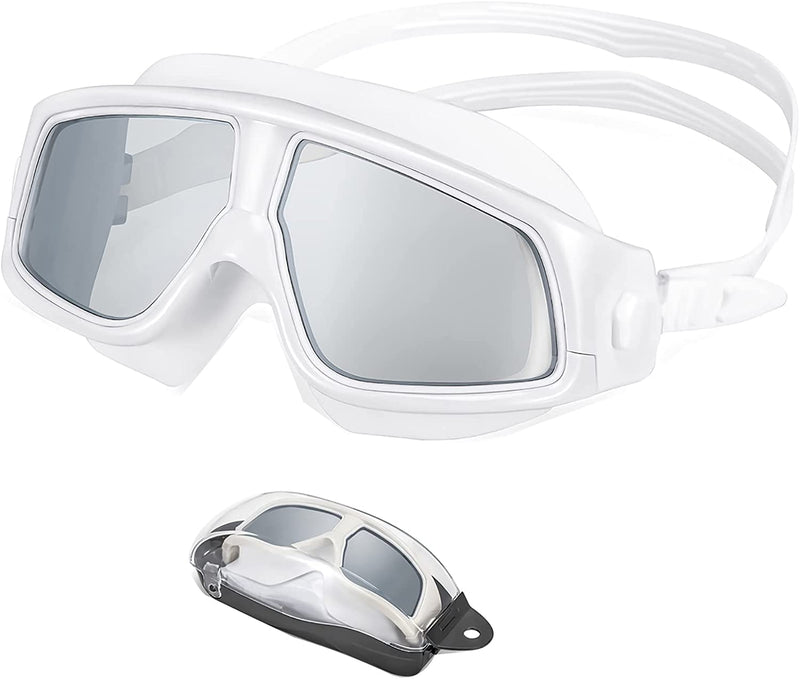 MIDYOO Black Swimming Goggles with Wide Distortion Free Vision,No Leaking Swim Glasses Sporting Goods > Outdoor Recreation > Boating & Water Sports > Swimming > Swim Goggles & Masks MIDYOO White  