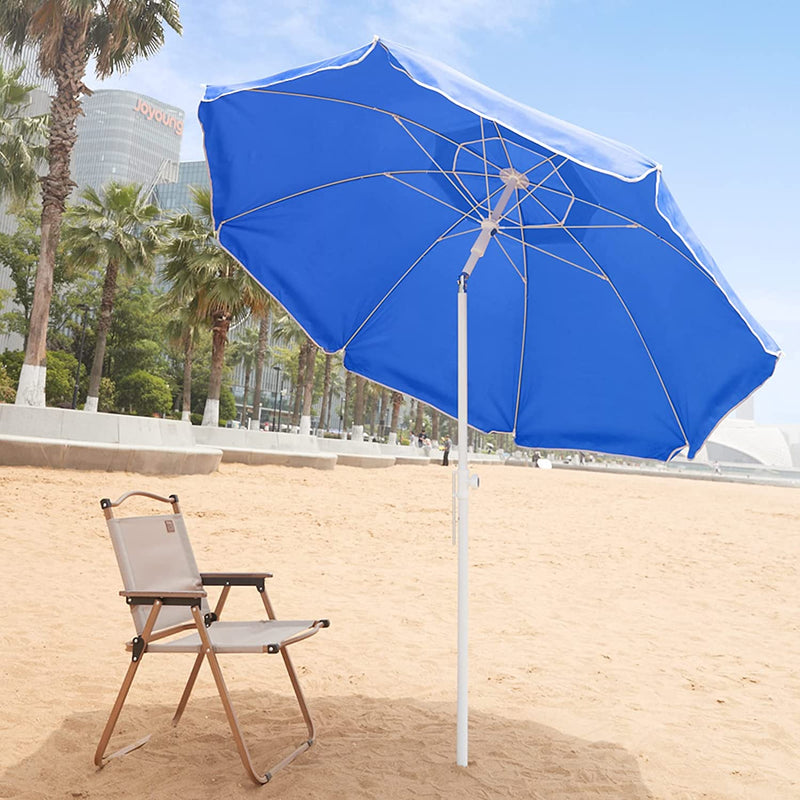 Lurasel Beach Umbrella 6.5Ft UV 50+ Outdoor Portable Sunshade Umbrella with Sand Anchor,Tilt Mechanism and Carry Bag for Garden Beach Outdoor, Blue Home & Garden > Kitchen & Dining > Kitchen Tools & Utensils > Kitchen Knives Lurasel   
