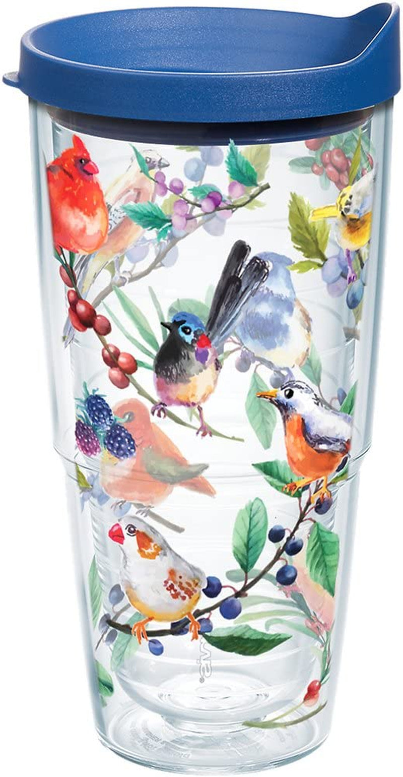 Tervis Watercolor Songbirds Made in USA Double Walled Insulated Tumbler Cup Keeps Drinks Cold & Hot, 24Oz, Clear Home & Garden > Kitchen & Dining > Tableware > Drinkware Tervis   