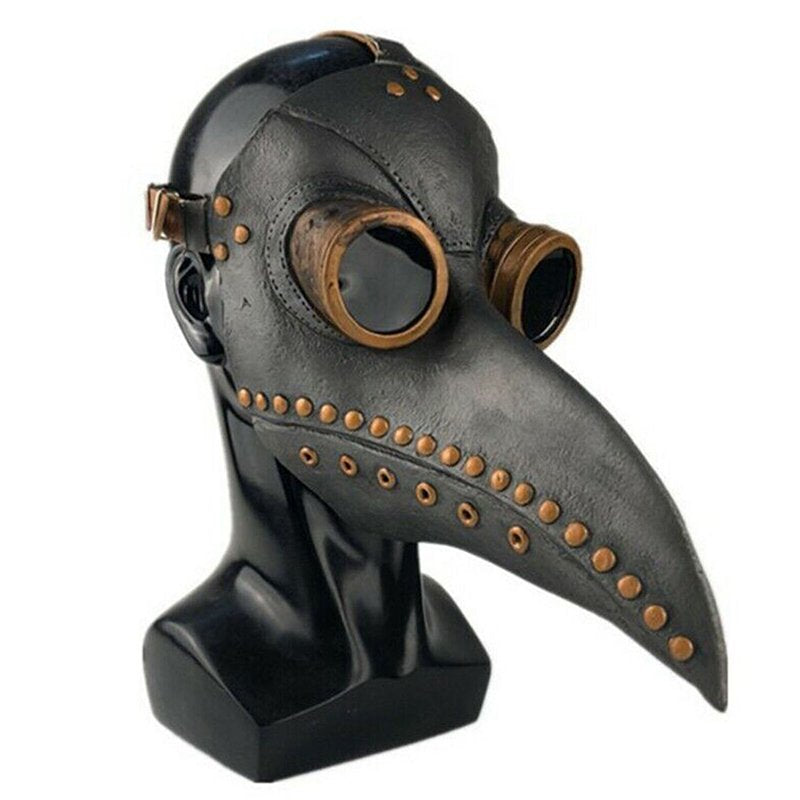 Gonex Plague Doctor Long Nose Faux Leather Venetian Mask for Home Party Costume, One Size Apparel & Accessories > Costumes & Accessories > Masks Gonex Copper Mask With Silver Nails  