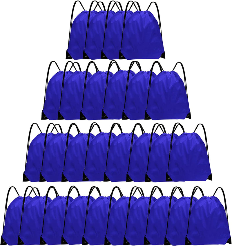 Grneric Drawstring Backpack Bulk 28 PCS Drawstring Bags String Backpack Cinch Bag Sackpack for Kid Gym Home & Garden > Household Supplies > Storage & Organization Grneric Navy Blue  