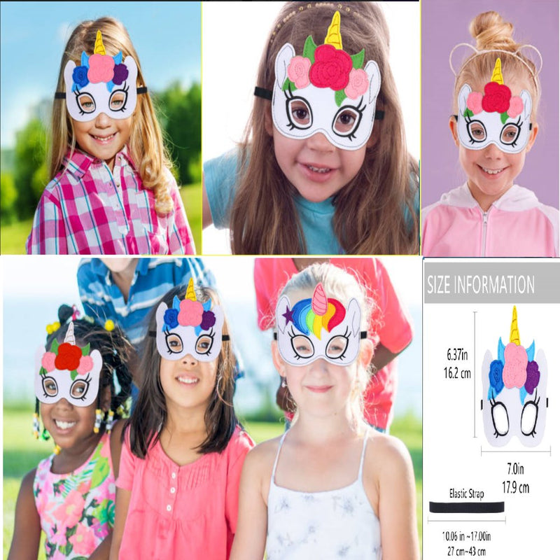 Felt Masks for Little Pony Unicorn Theme Party -10 Masks - Comfortable, One-Size-Fits-Most Design - Eco-Felt and Fleece. Perfect for Birthday Gift, Cosplay!