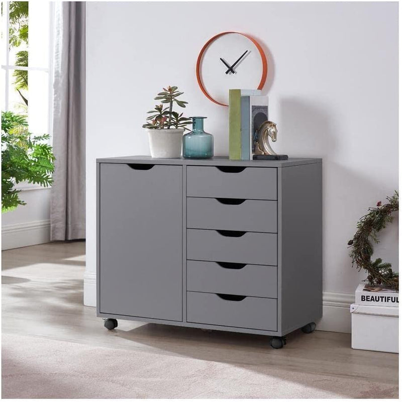 Naomi Home Office File Cabinets Wooden File Cabinets for Home Office Lateral File Cabinet Wood File Cabinet Mobile File Cabinet Mobile Storage Cabinet Filing Storage Drawer White/5 Drawer Home & Garden > Household Supplies > Storage & Organization Naomi Home Grey 5 Drawer with Shelf 