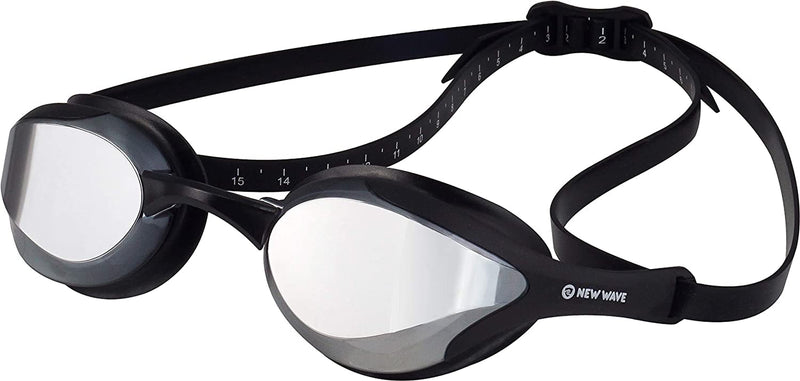 New Wave Swim Goggles with Protective Storage Case - anti Fog Lenses, Four Nose Bridges for Triathlon & Open Water Swimming Sporting Goods > Outdoor Recreation > Boating & Water Sports > Swimming > Swim Goggles & Masks New Wave Swim Buoy Silver Rush = Mirror Lens in Black Frame  