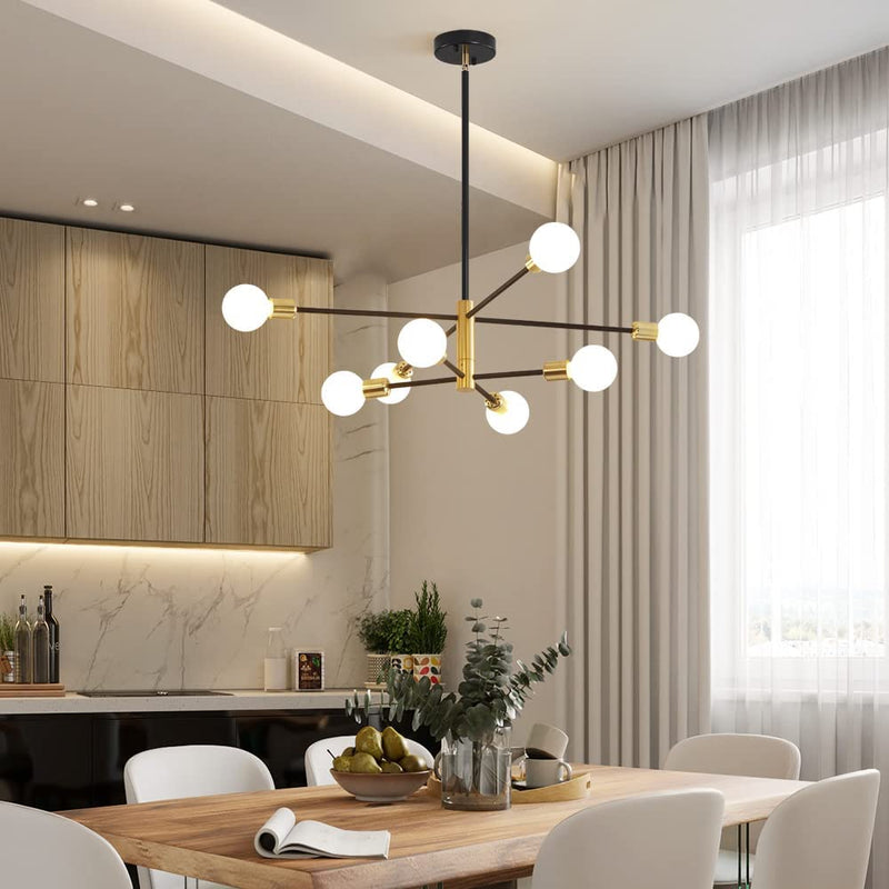 Deyidn Sputnik Chandelier Mid Century Modern Industrial E26 Pendant Lighting Chandeliers Ceiling Light Fixture Black and Gold Light for Living Room,Kitchen,Bedroom,Dining Room and Farmhouse Home & Garden > Lighting > Lighting Fixtures > Chandeliers Shenzhen Zhongqi Century Technology Co., Ltd.   